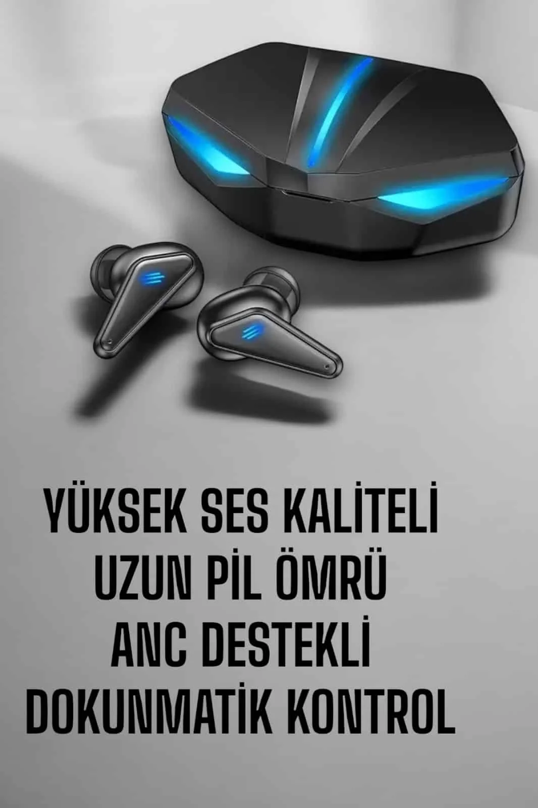 Bluetooth Oyuncu Kulaklığı Led Işıklı Kablosuz ANC Özelliği görsel 2