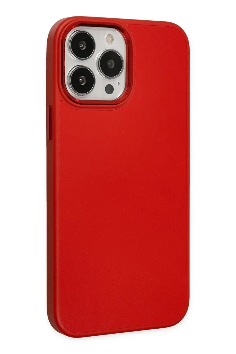 Apple iPhone 13 Pro Kılıf Asya Deri Silikon - Kırmızı görsel 2