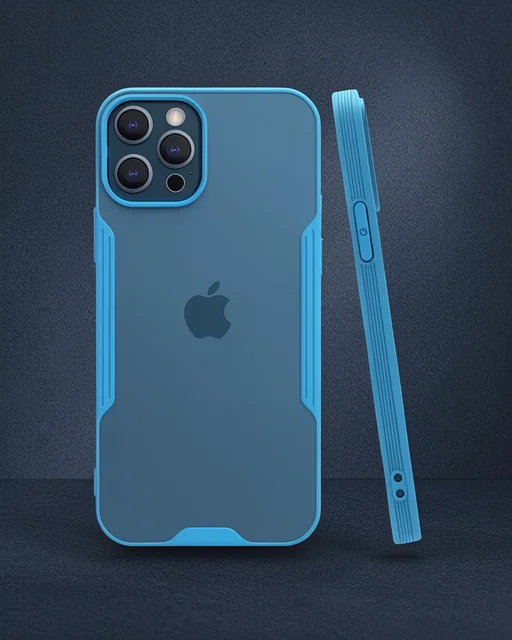 Apple İphone 12 Pro Max Kılıf Platin Silikon - Mavi