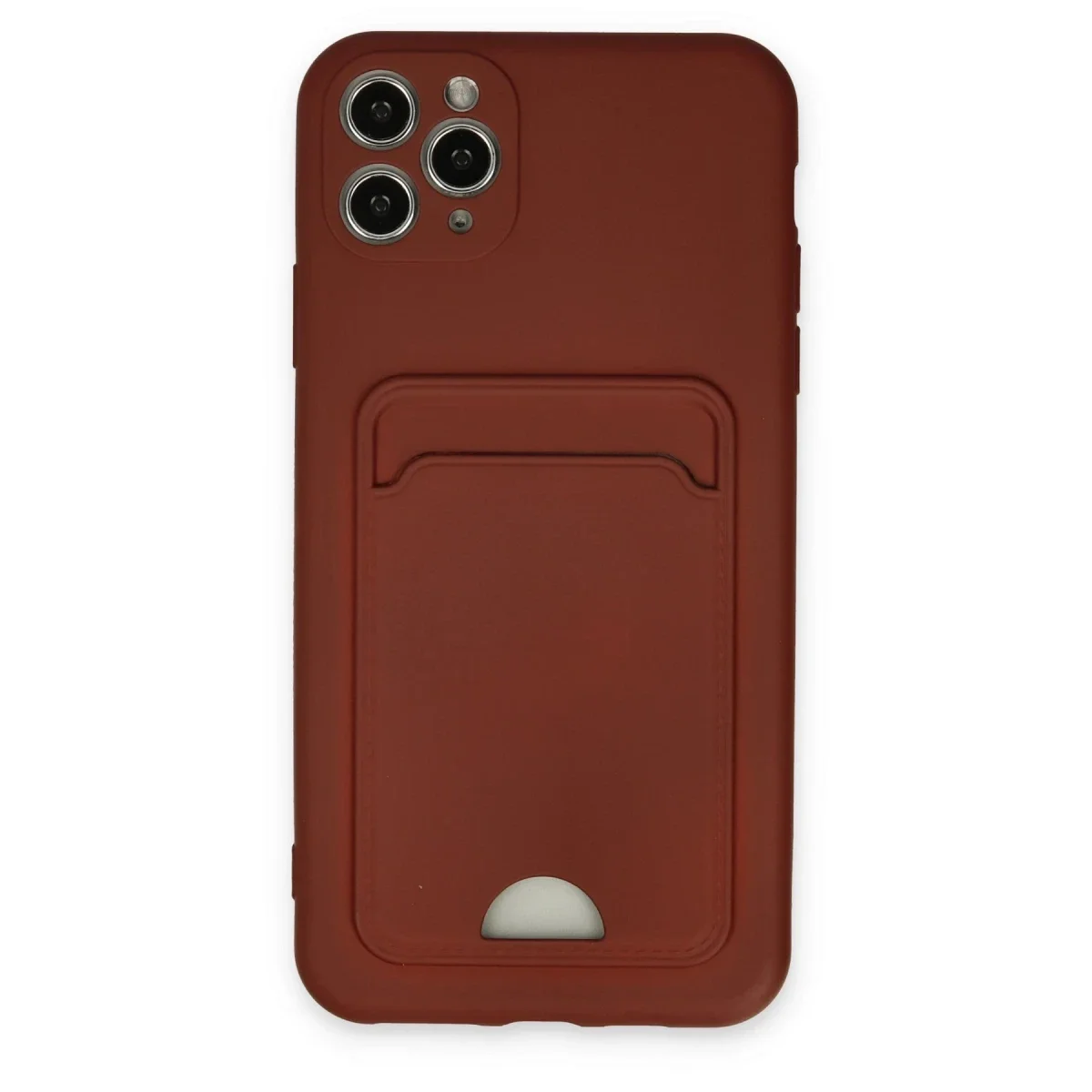 Apple iPhone 11 Pro Max Kılıf Kelvin Kartvizitli Silikon - Bordo