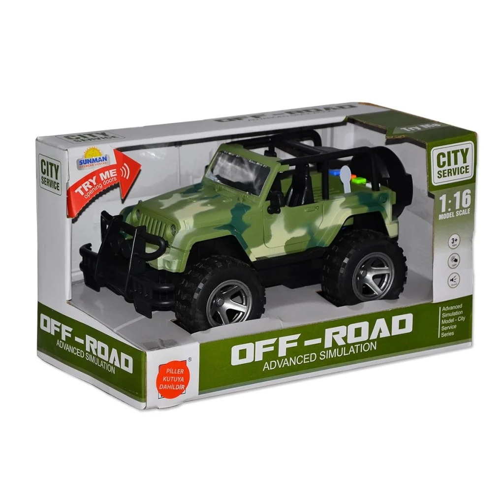 10390 1:16 Sesli ve Işıklı Jeep görsel 3