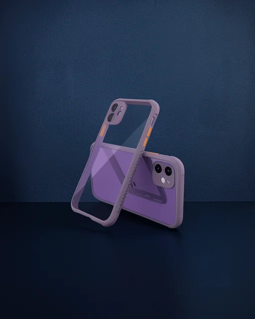 Apple İphone 12 Mini Kılıf Miami Şeffaf Silikon - Açık Mor