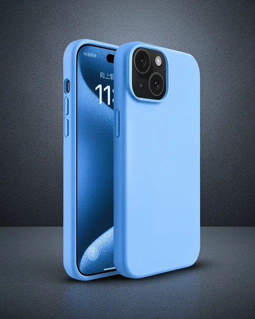 Apple İphone 15 Kılıf First Silikon - Mavi