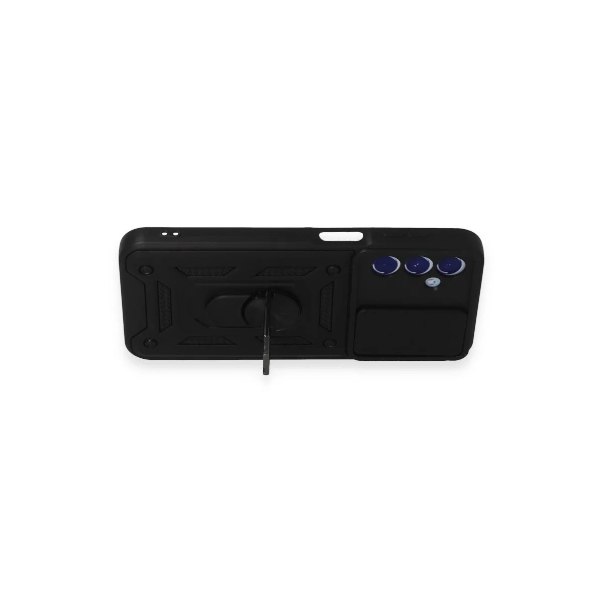 Samsung Galaxy M34 5g Kılıf Pars Lens Yüzüklü Silikon - Siyah görsel 6