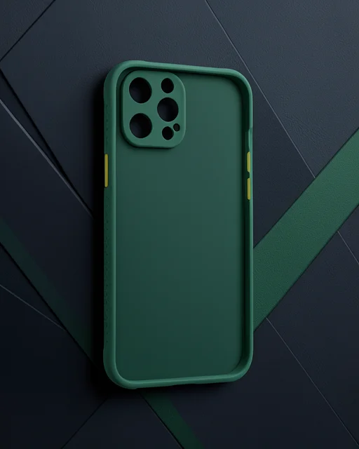Apple İphone 12 Pro Max Kılıf Miami Şeffaf Silikon - Koyu Yeşil