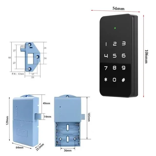 PM-26728 RFID Ve Tuş Panelli Dijital Elektronik Kapı Dolap Kilidi (2’li Paket) görsel 2