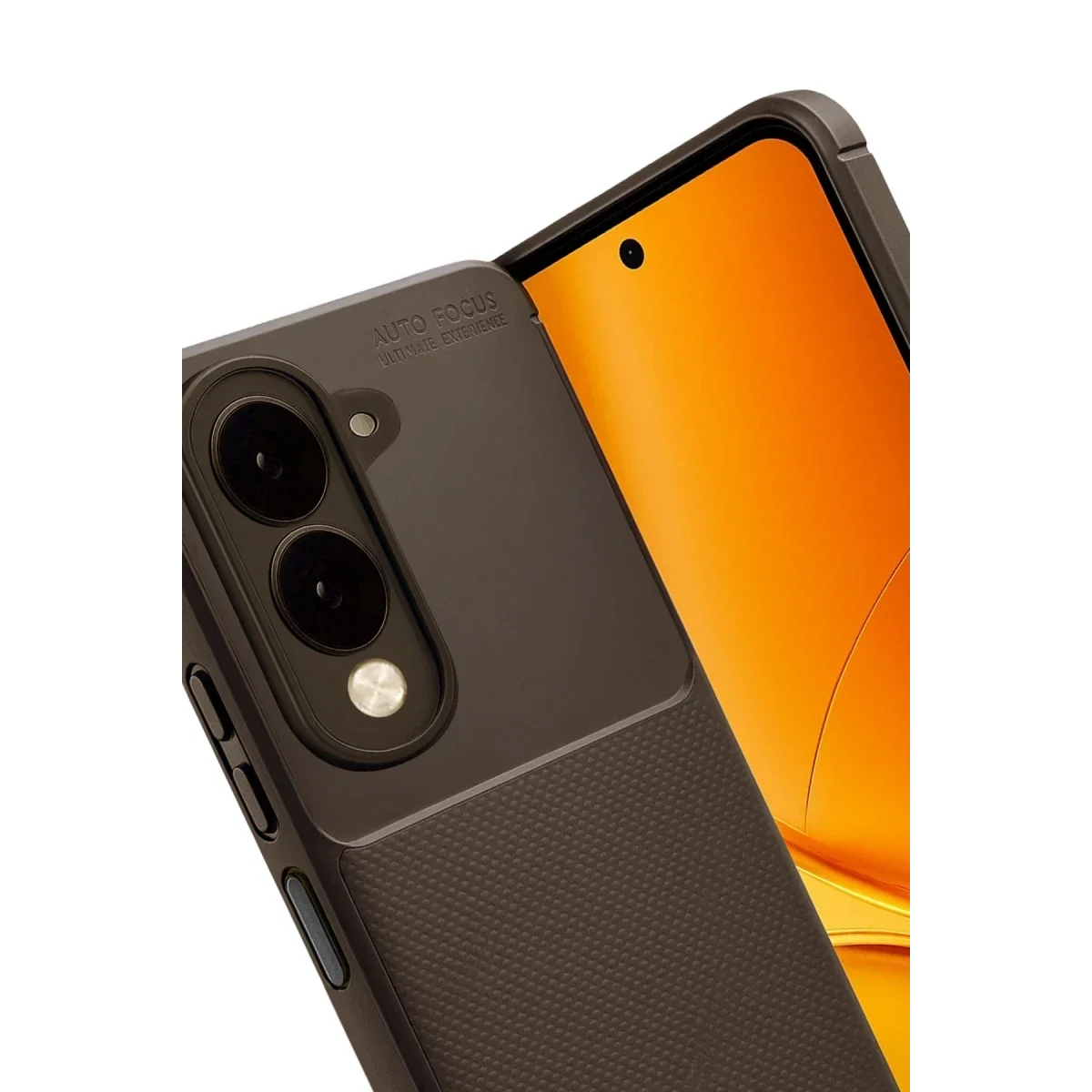 Vivo Y29S Auto Focus Karbon Kapak - Kahverengi görsel 2