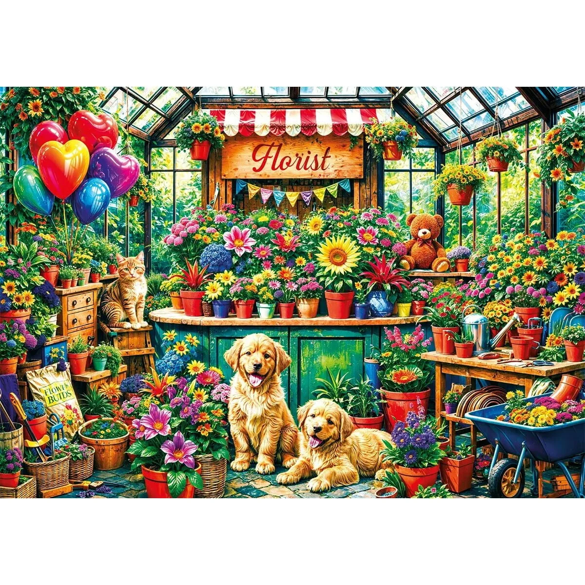 20105 Puzzle 500 Flowers Paws görsel 2