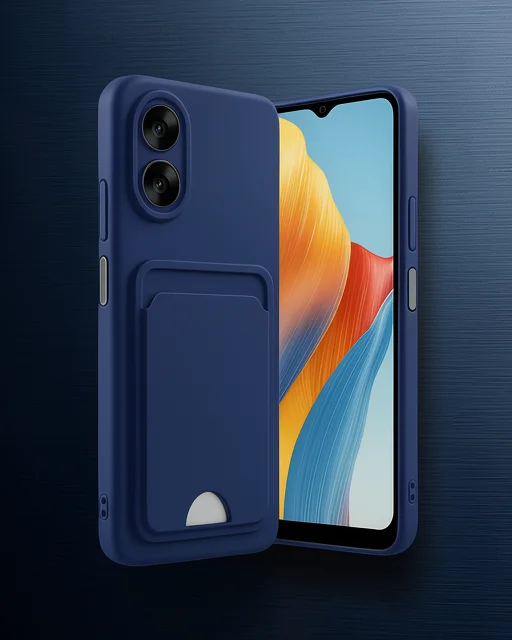 Oppo A38 Kılıf Kelvin Kartvizitli Silikon - Lacivert