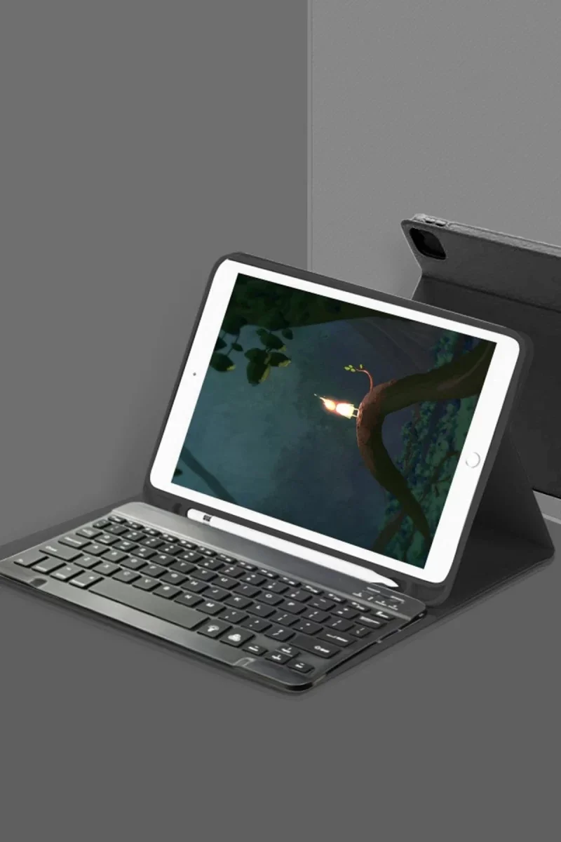 Samsung Galaxy X200 Tab A8 10.5 Kılıf KC01 Smart Klavyeli Tablet Kılıfı - Siyah