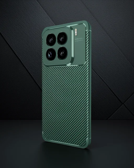 Xiaomi Mi 15 Pro Kılıf Auto Focus Karbon Kapak - Koyu Yeşil