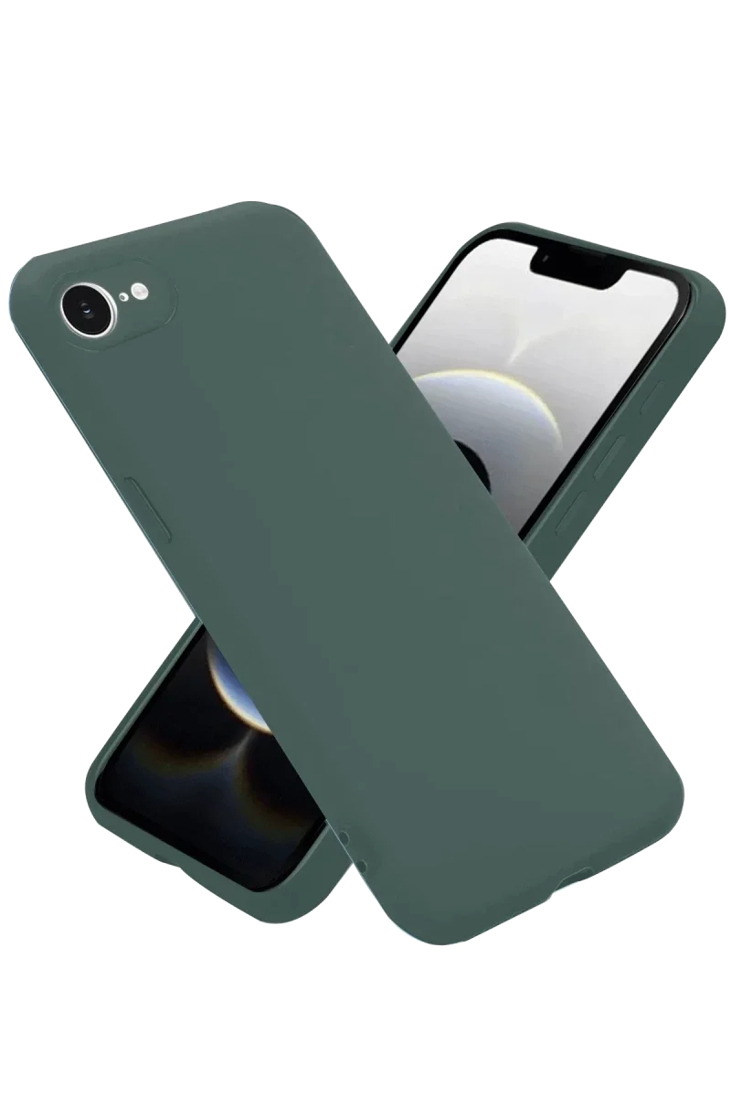 Apple iPhone 16E Kılıf Nano içi Kadife Silikon - Koyu Yeşil