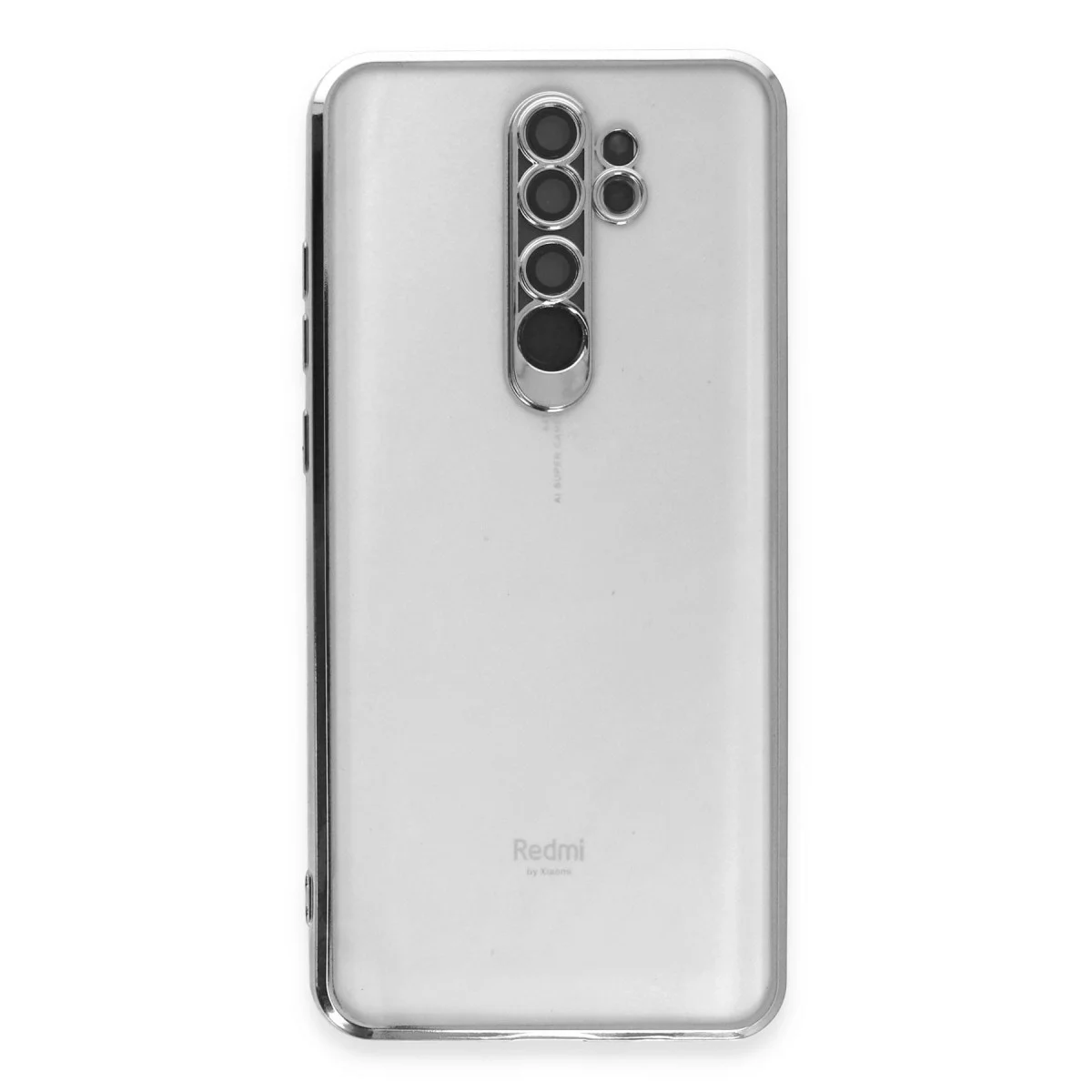 Xiaomi Redmi Note 8 Pro Kılıf Razer Lensli Silikon - Gümüş görsel 2