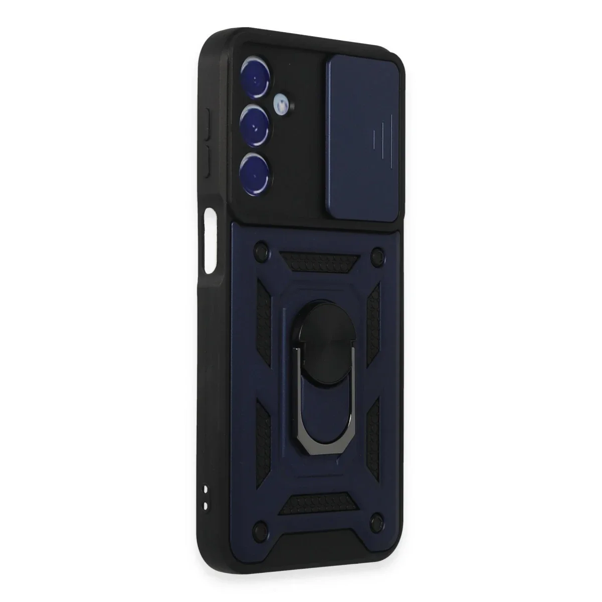 Samsung Galaxy M34 5G Kılıf Pars Lens Yüzüklü Silikon - Lacivert görsel 2