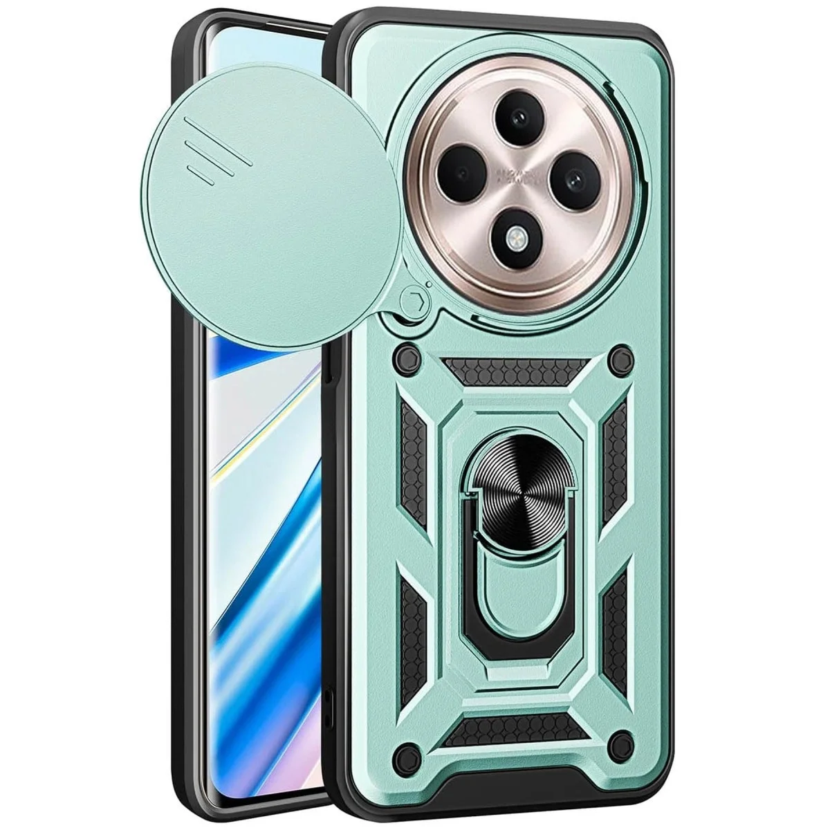 Xiao Red 14c Kılıf Pars Lens Yüzüklü Silikon - Yeşil