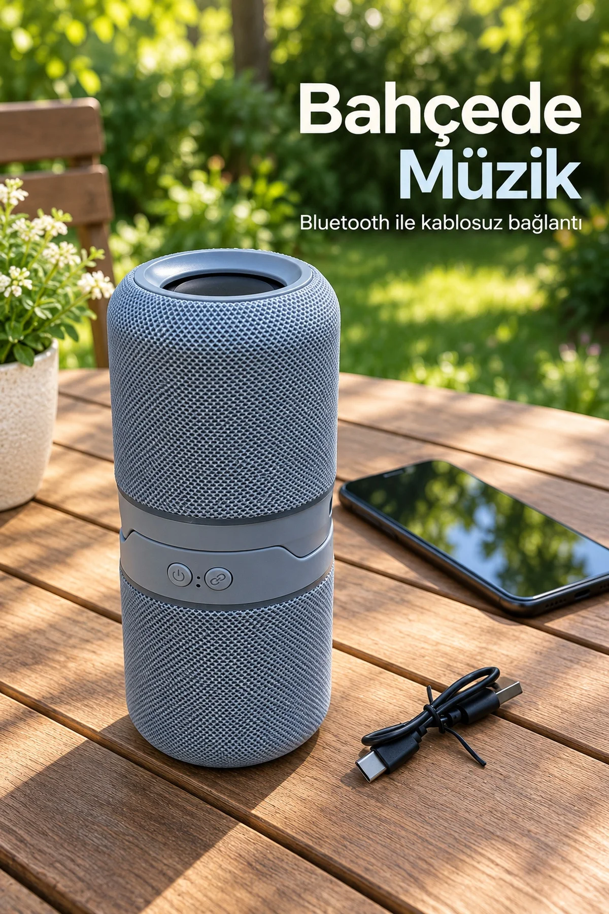 Bluetooth Hoparlör İki Parçalı Gövde ve TWS Stereo Eşleştirme
