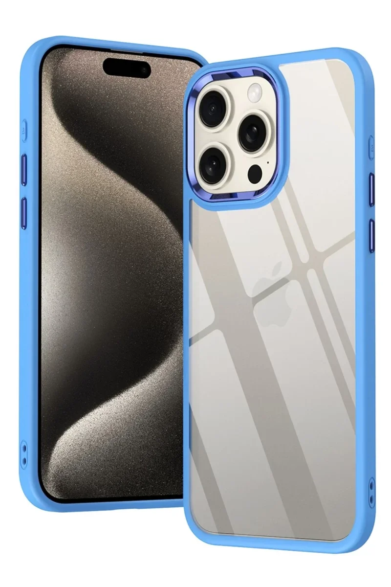 Apple iPhone 15 Pro Kılıf Power Silikon - Mavi görsel 2