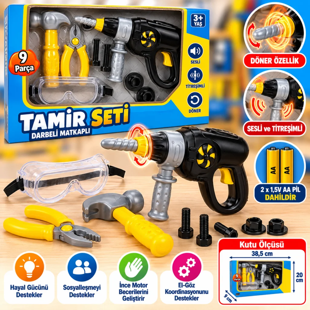 Matkaplı Tamir Seti 9 Parça görsel 2