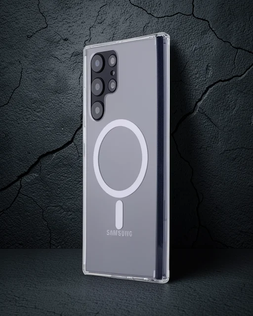 Samsung Galaxy S22 Ultra Kılıf Magneticsafe Şeffaf Silikon - Şeffaf