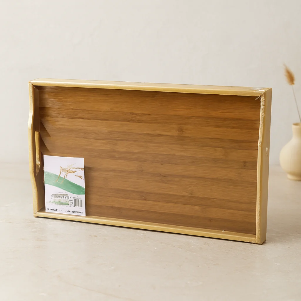 Bambu Dikdörtgen Sunum Tepsisi 50x30 cm Ayaklı