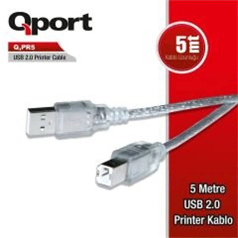 Q-PR5 Usb 2.0 5M Yazıcı Kablosu