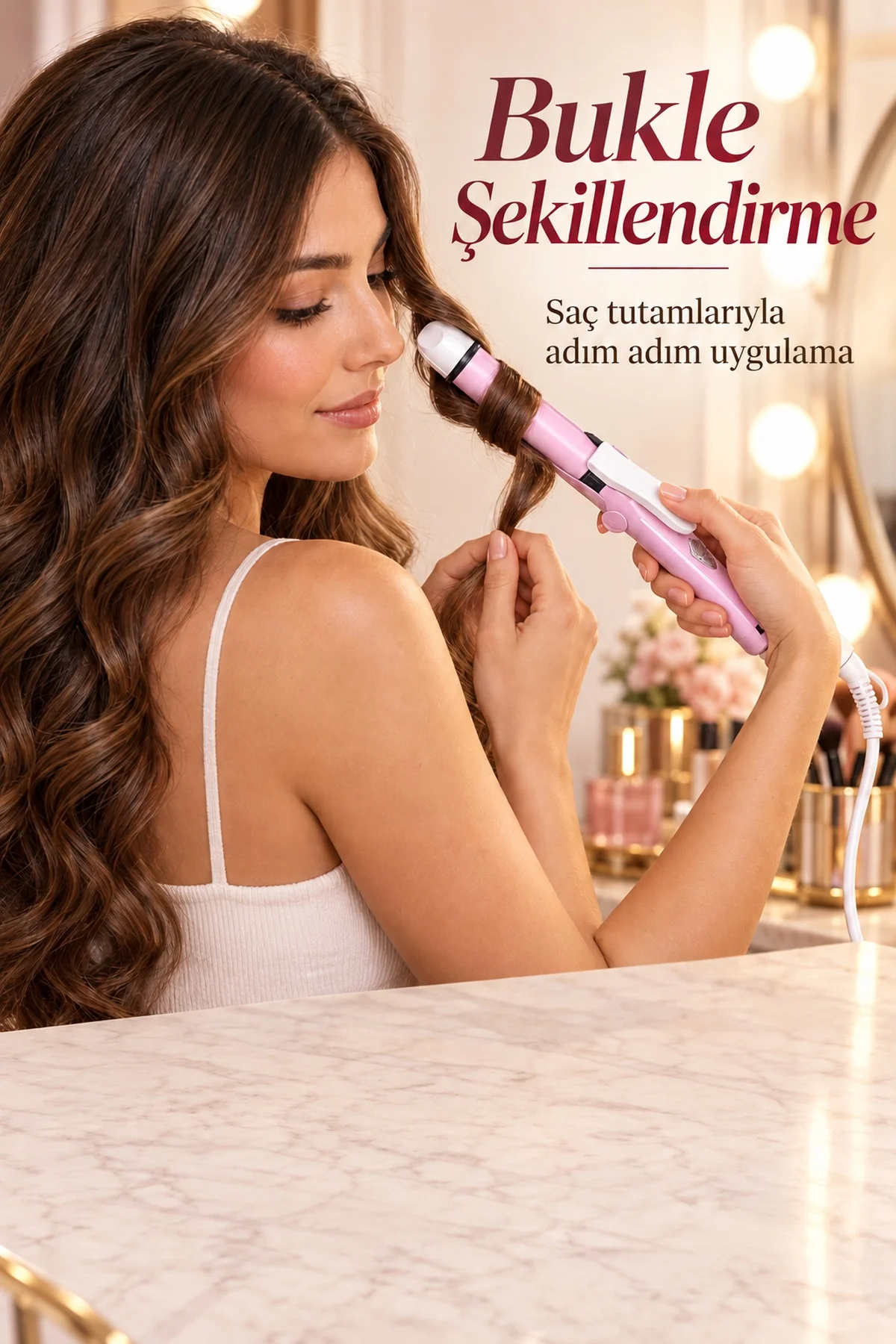 Saç Şekillendirici Düzleştirme Dalga ve Bukle İçin Sıcaklık Ayarlı görsel 3