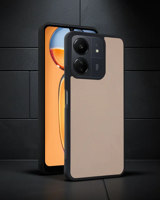 Xiaomi Redmi 13c Kılıf Aras Deri Kapak - Pudra