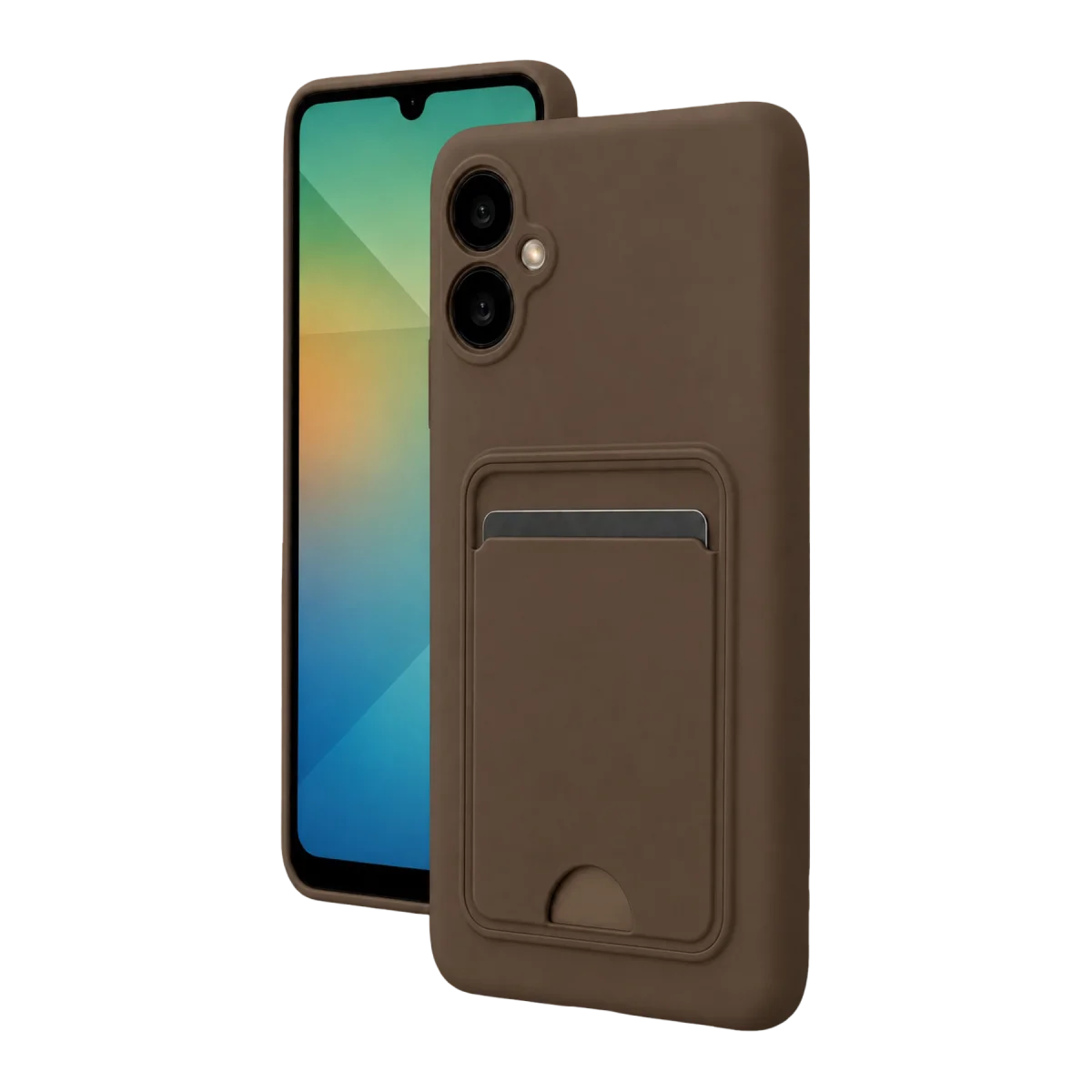 Samsung Galaxy A07 4G Kelvin Kartvizitli Silikon - Kahverengi