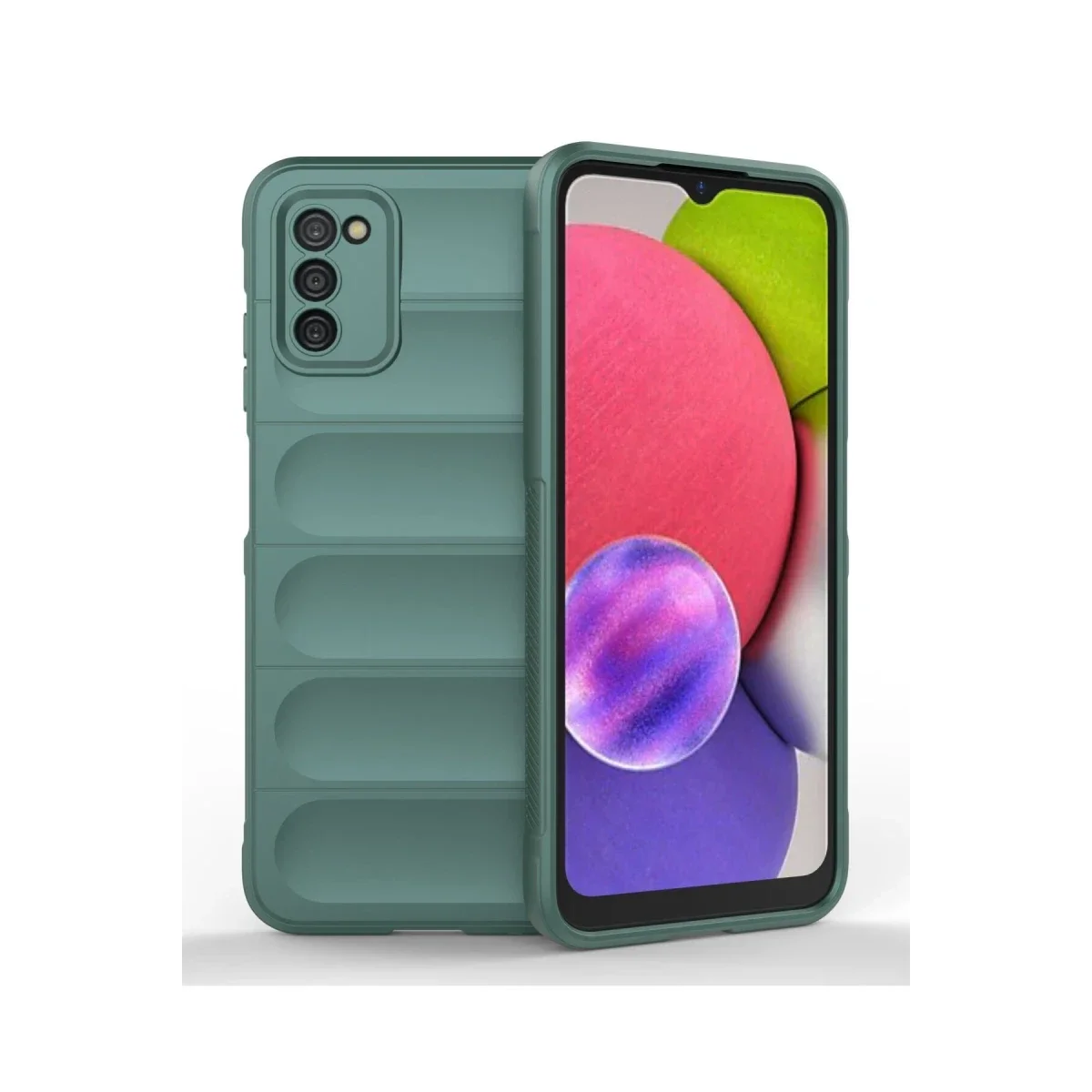 Samsung Galaxy A03S Kılıf Optimum Silikon - Koyu Yeşil
