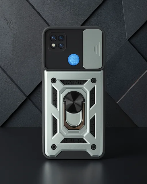 Xiaomi Redmi 9c Kılıf Pars Lens Yüzüklü Silikon - Yeşil