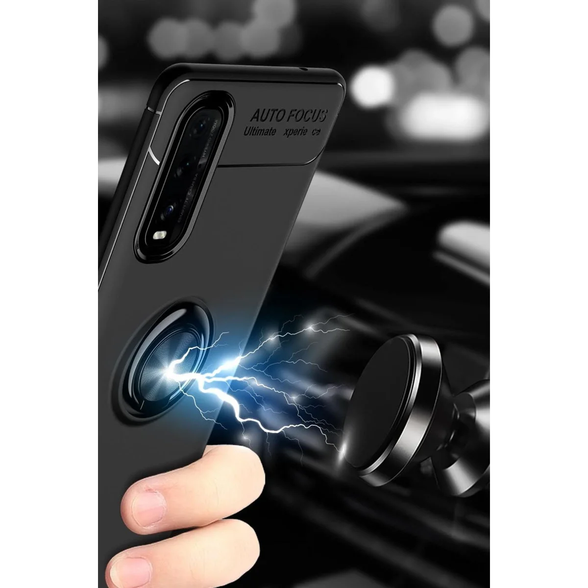 Oppo Find X2 Kılıf Range Yüzüklü Silikon - Mavi görsel 3