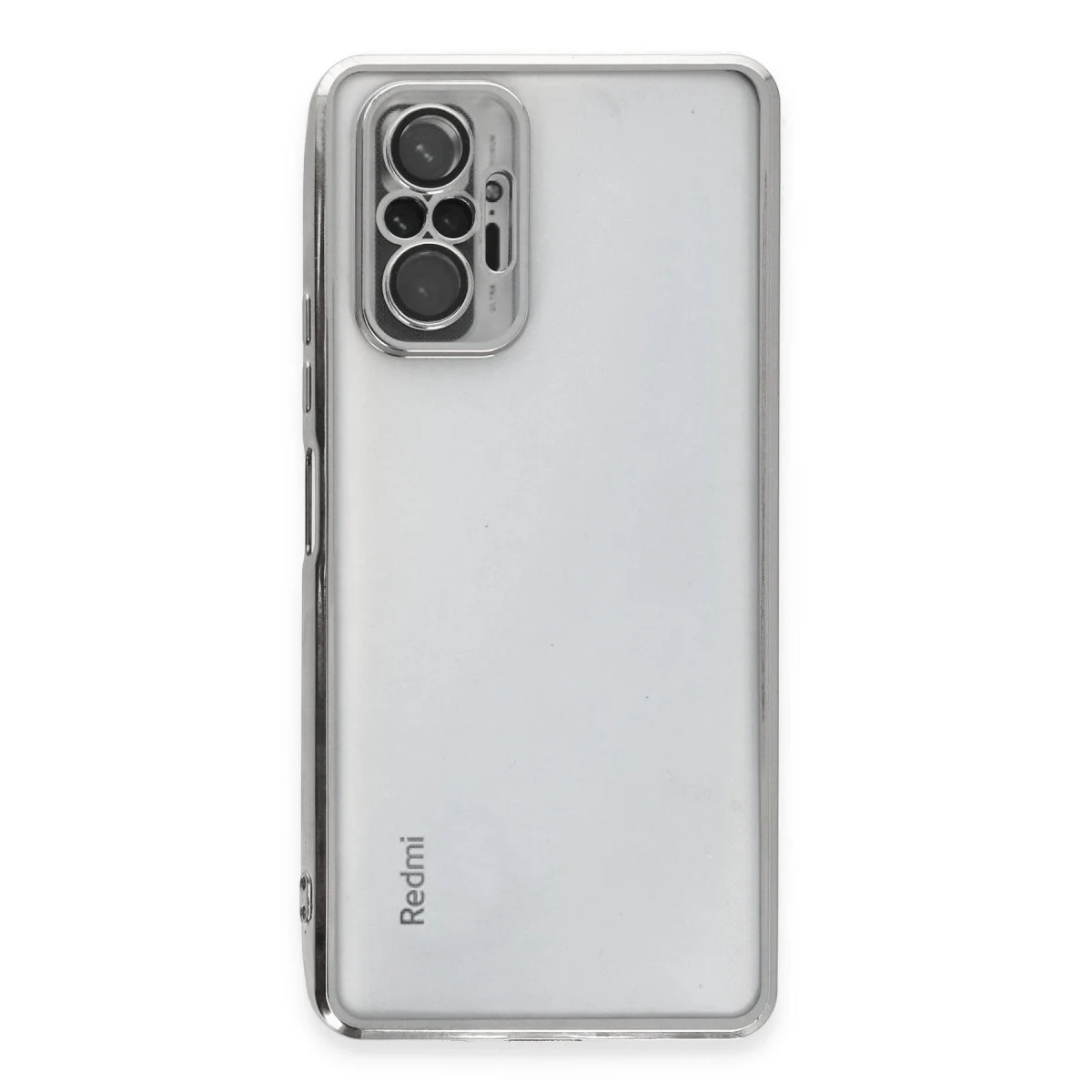 Xiaomi Redmi Note 10 Pro Kılıf Razer Lensli Silikon - Gümüş görsel 2