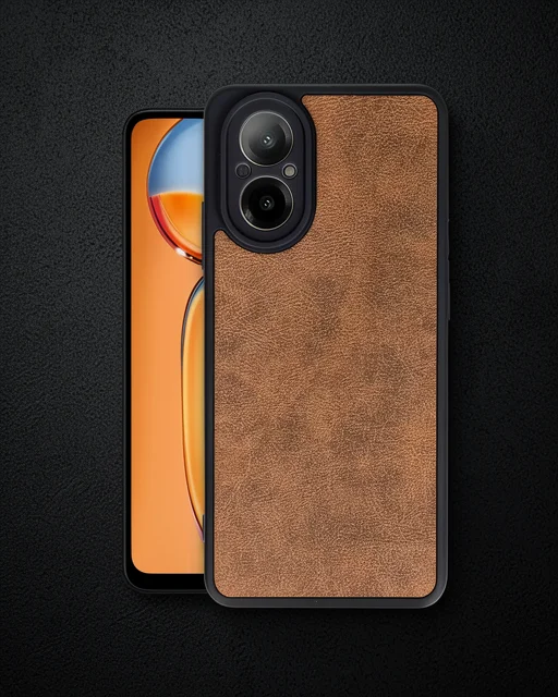 Realme 12 Lite Kılıf Aras Deri Kapak - Taba