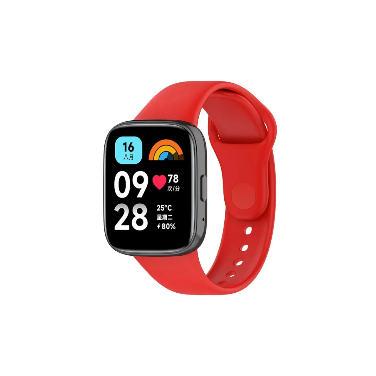 Xiao Red Watch 3 Active Klasik Kordon - Kırmızı görsel 3