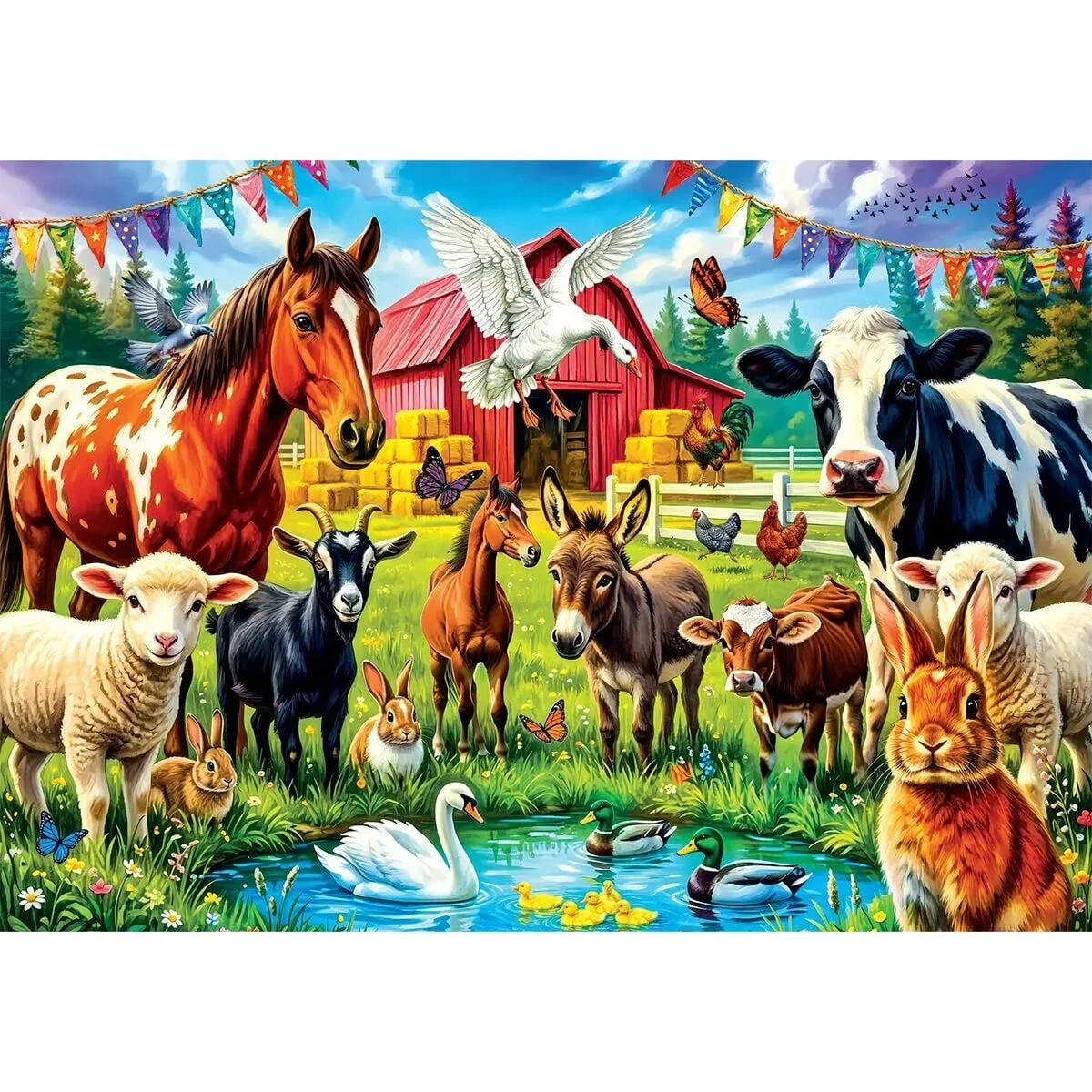 31507 Farm Friends 100 Parça Puzzle görsel 2