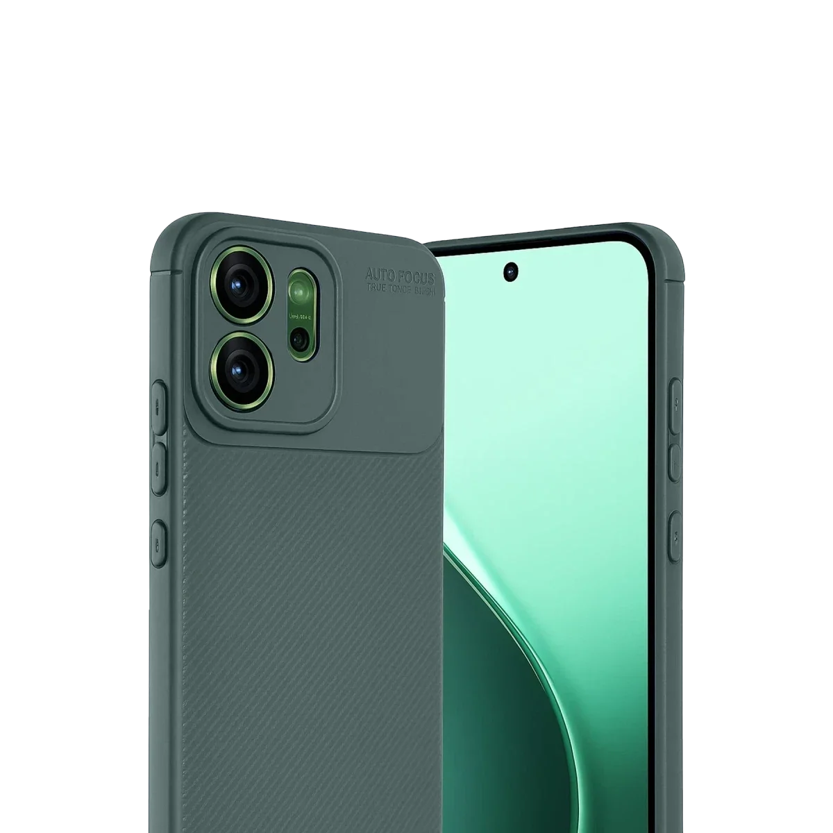 Oppo Reno 14F Auto Focus Karbon Kapak - Koyu Yeşil görsel 2