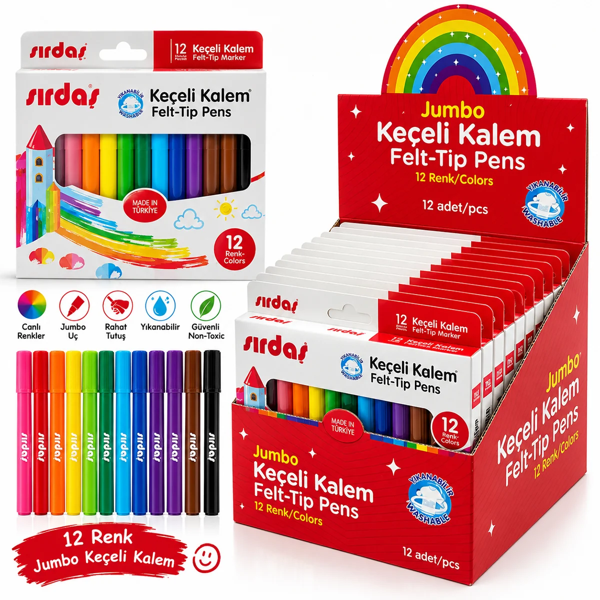 Keçeli Kalem Karışık Renk görsel 3