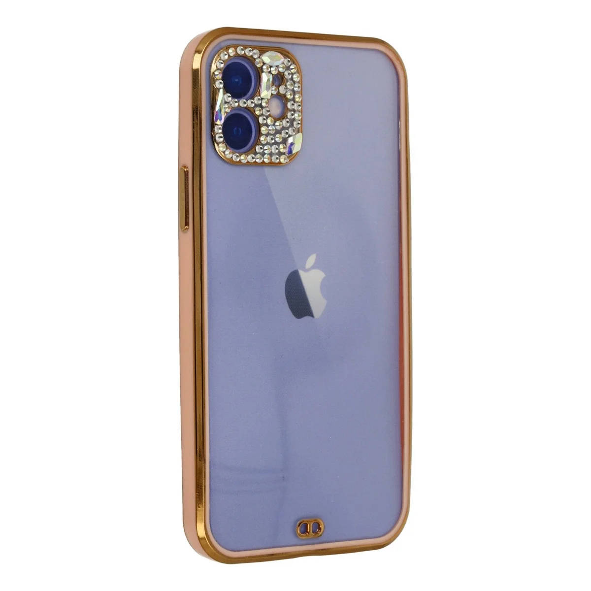 Apple İphone 12 Kılıf Liva Taşlı Silikon - Pembe görsel 3