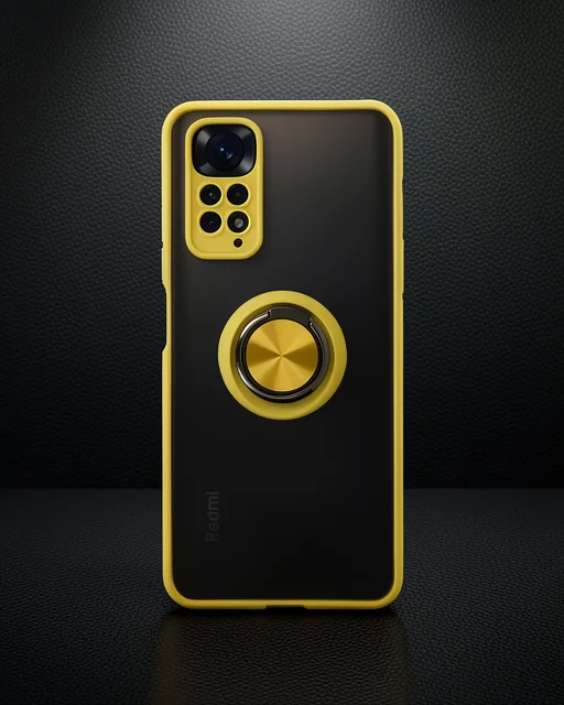 Xiaomi Redmi Note 11 Kılıf Montreal Yüzüklü Silikon Kapak - Sarı