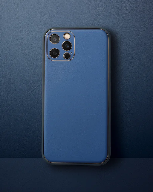 Apple İphone 12 Pro Max Kılıf Coco Deri Silikon Kapak - Mavi