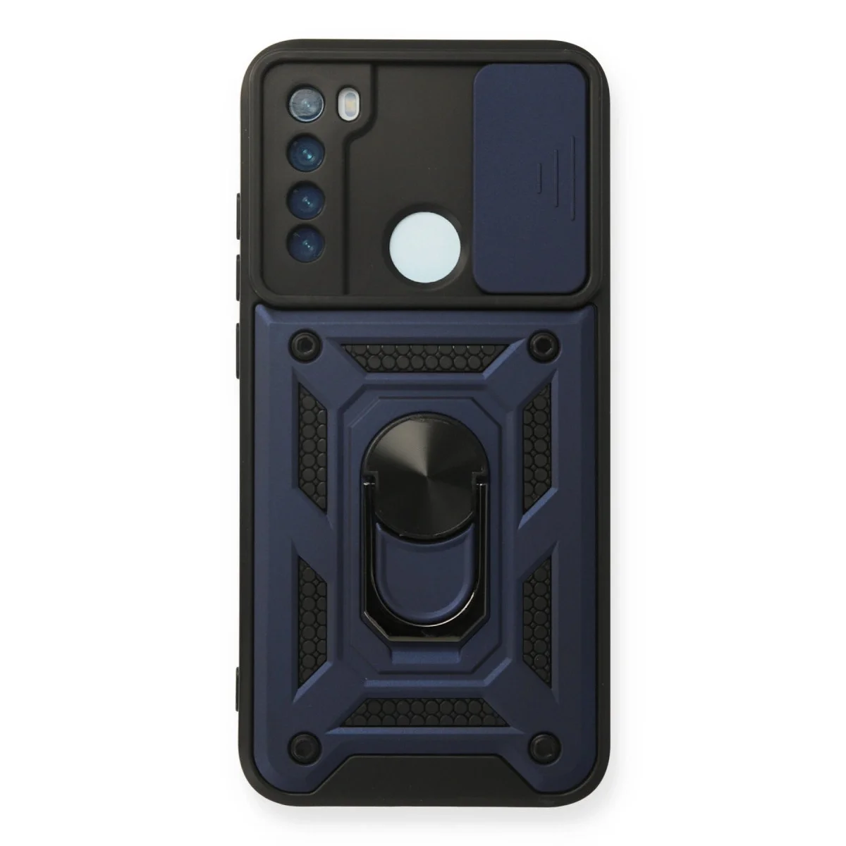 Xiao Red Note 8 Kılıf Pars Lens Yüzüklü Silikon - Lacivert