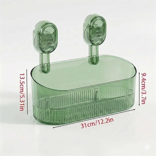 SN-29266 Vantuzlu Şeffaf Banyo Mutfak Rafı Organizer görsel 4