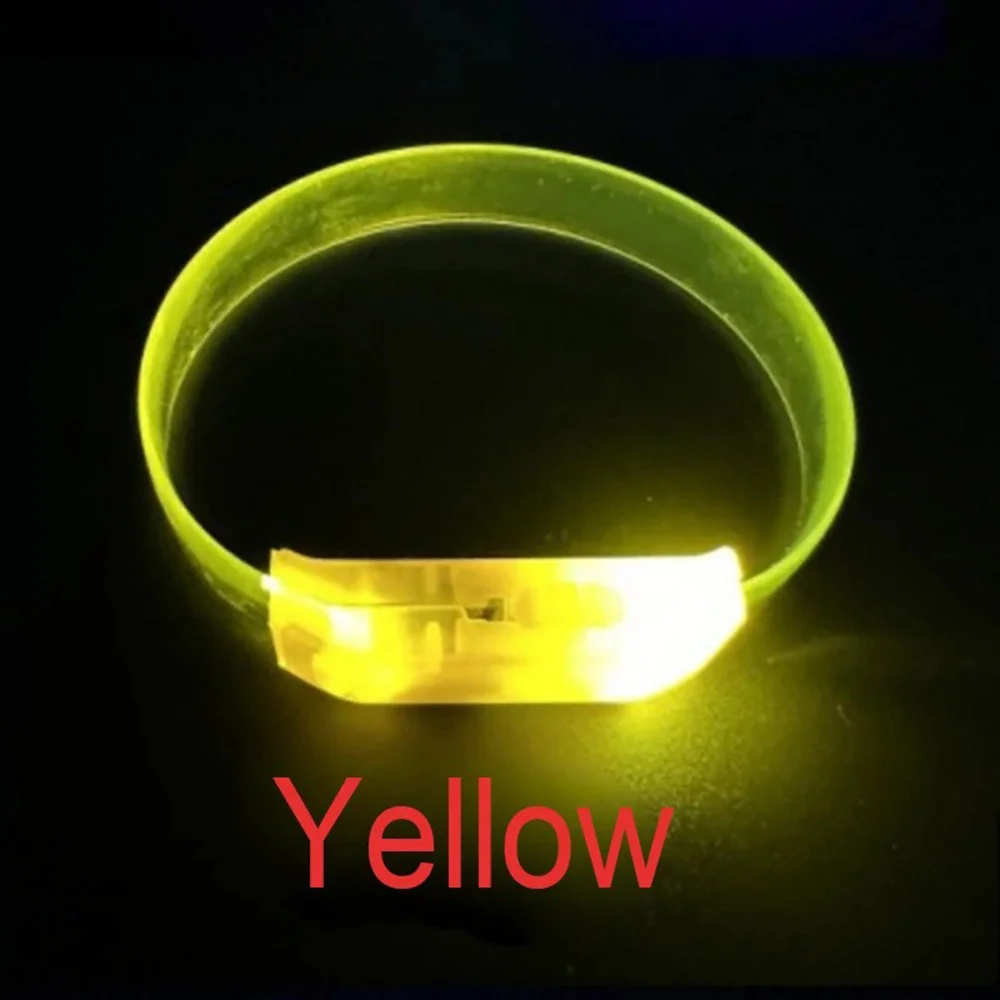 3 Modlu Pilli LED Işıklı Esnek Parti Bilekliği Sarı görsel 3