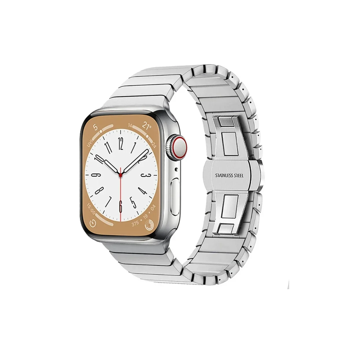Apple Watch 38mm KR413 Fine Steel Kordon - Gümüş
