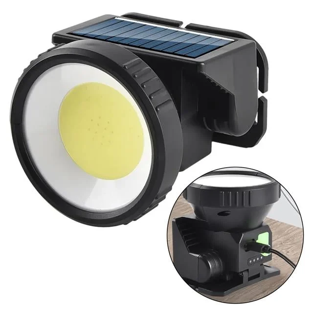 WH-9968B Cob 2 Beyaz + 2 Kırmızı Işık 4 Modlu Solar Kafa Lambası görsel 4
