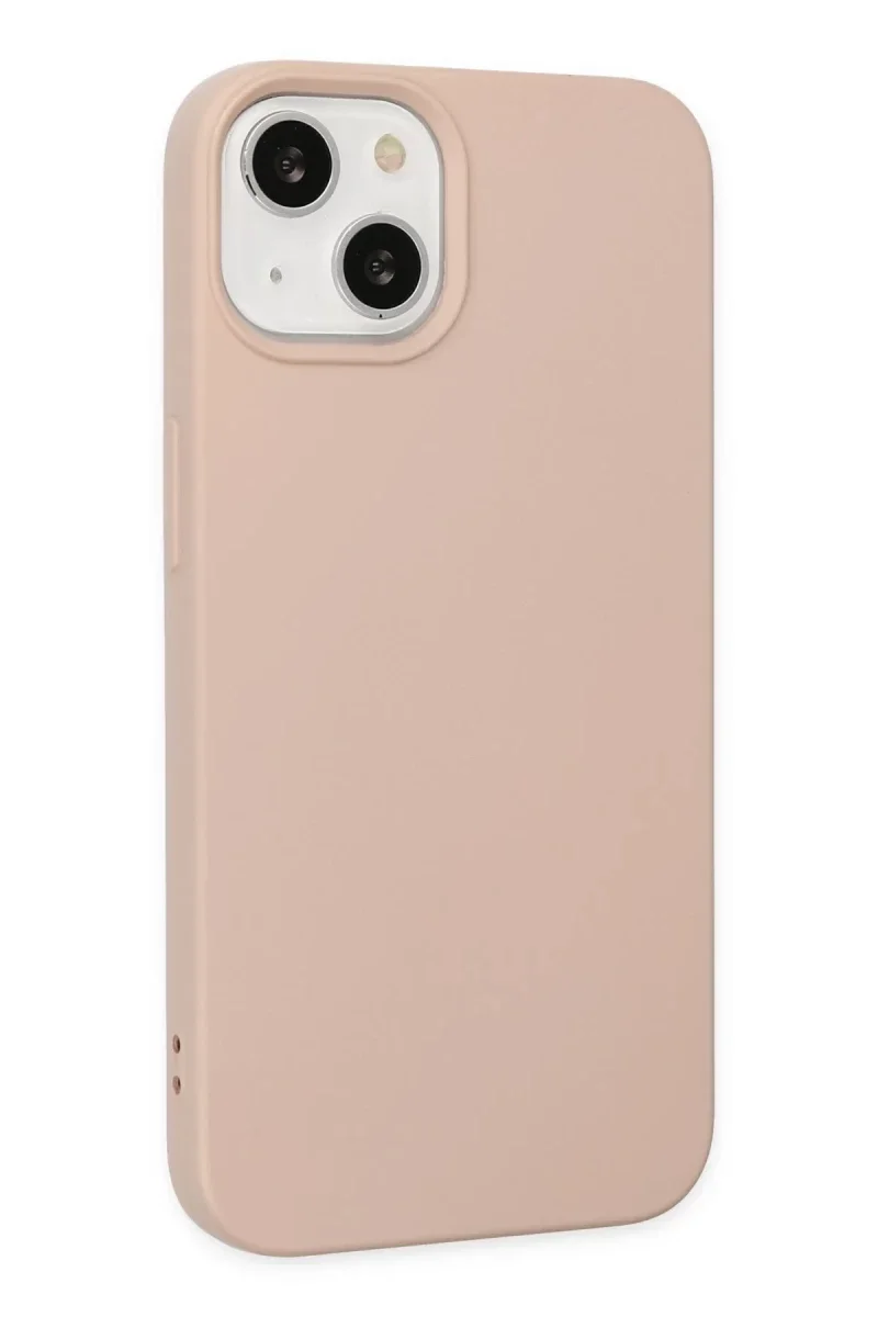 Apple iPhone 14 Plus Kılıf Nano içi Kadife Silikon - Pudra görsel 2