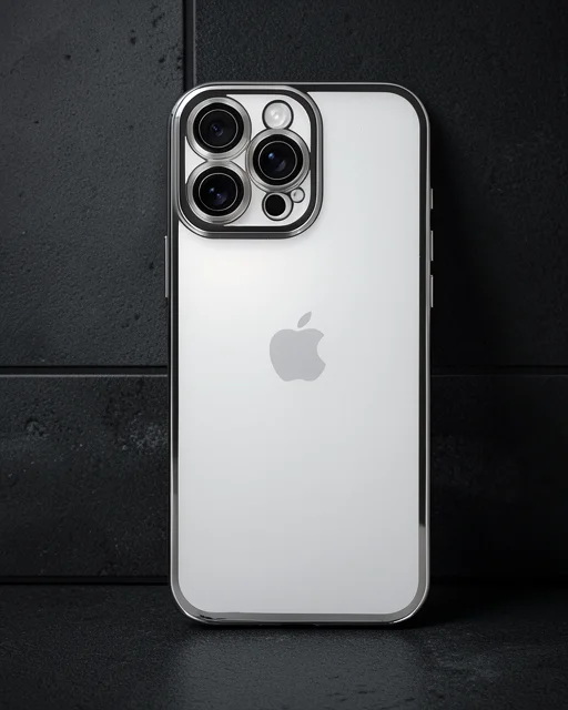 Apple İphone 16 Pro Kılıf Razer Lensli Silikon - Titanyum Gri