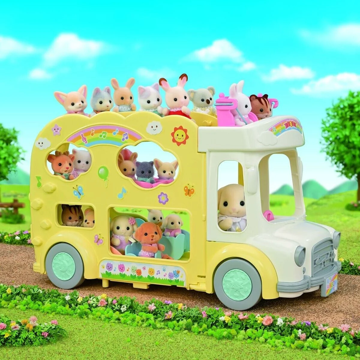 5744 Sylvanian Families Gökkuşağı Anaokulu Otobüsü (figürler dahil değil)+3 yaş görsel 4