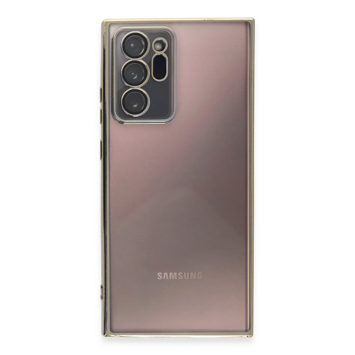 Samsung Galaxy Note 20 Ultra Kılıf Razer Lensli Silikon - Gold görsel 2