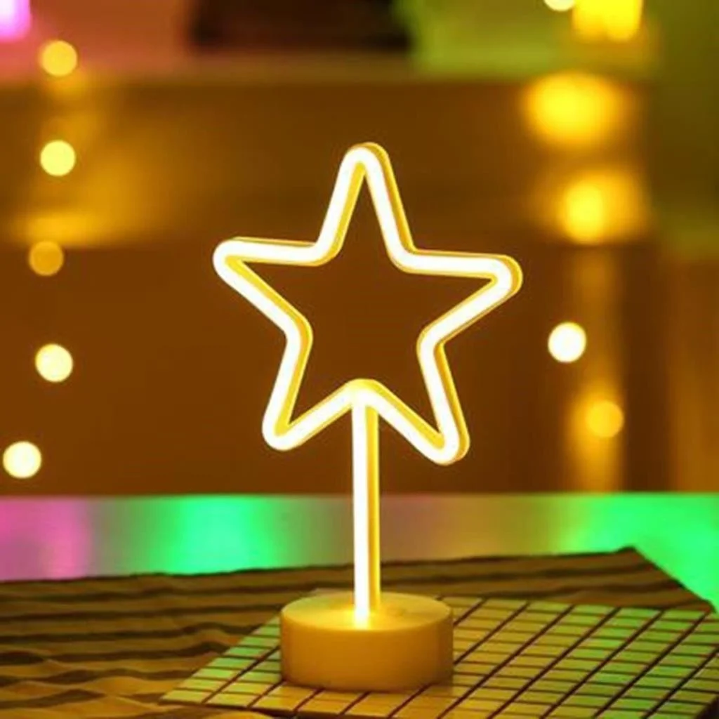 Yıldız Tasarımlı Neon Led Masa Ve Gece Lambası Dekoratif Işık (adet fiyatıdır) görsel 4
